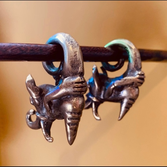 Solid Brass Ear Weights Earrings - Picture 1 of 5